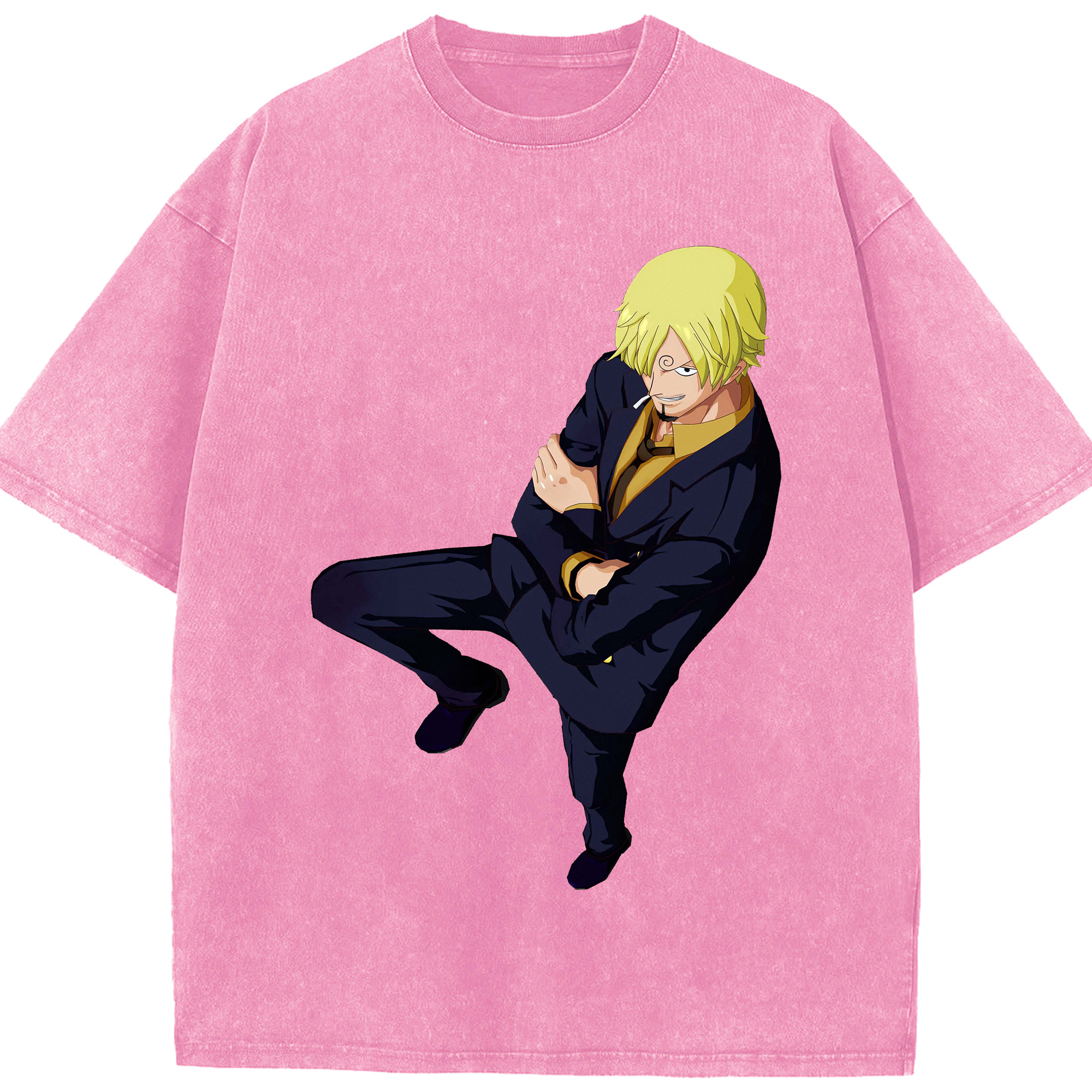 ワンピース サンジ ONE PIECE Sanji 綿100% ヴィンテージ風 半袖Tシャツ（フロントプリント）